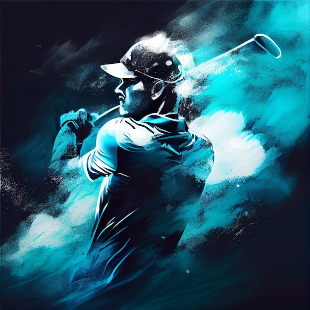 Golfista lub gracz w golfa mężczyzna ilustracja w abstrakcyjnym stylu