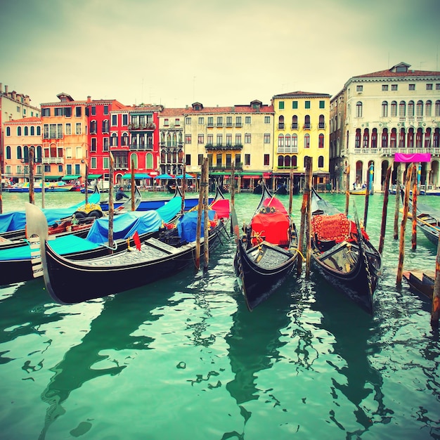 Gondole na Canale Grande, Wenecja, Włochy