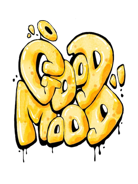 Good Mood Graffiti Tekst w stylu graffiti rysunek ręczny ilustracja odizolowana