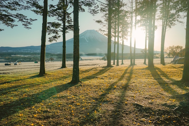 Góra Fuji Fuji Fujisan z wschodem słońca Japonia