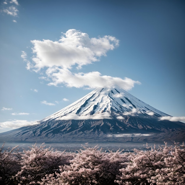 Góra Fuji Przeciw Błękitnemu Niebu