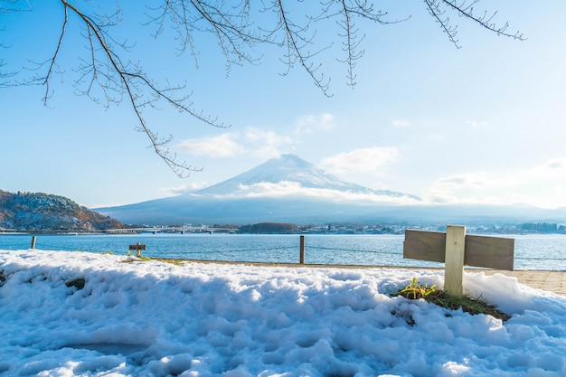 Góra Fuji San W Kawaguchiko Lake.