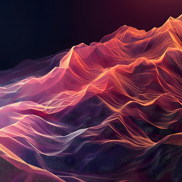 Góra jest pomalowana kolorami zachodu słońca.