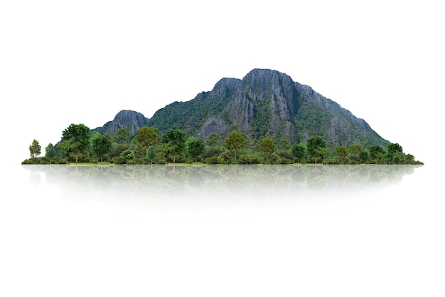 Zdjęcie góra odizolowana na białym tle