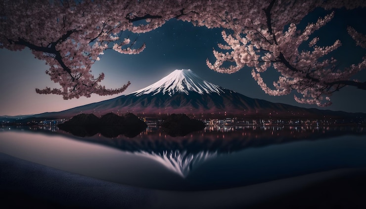 Góra z widokiem na górę fuji