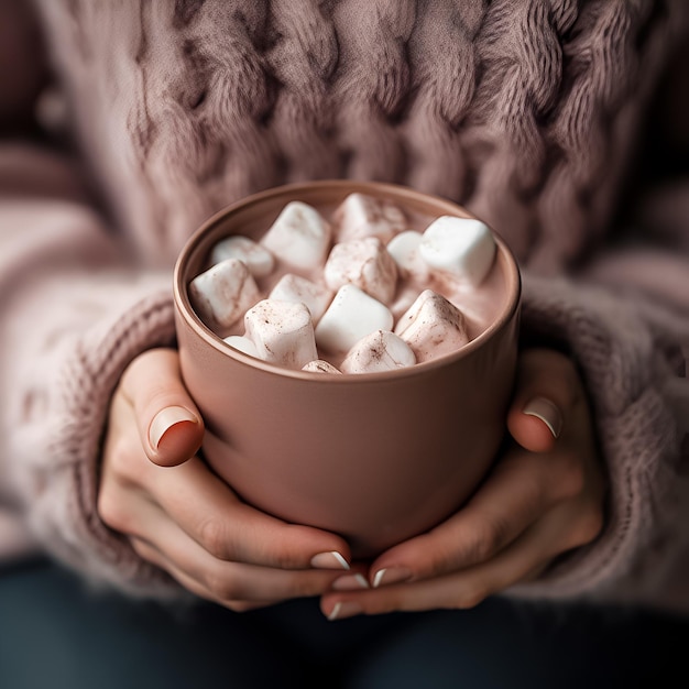 Gorąca czekolada z pianką marshmallow