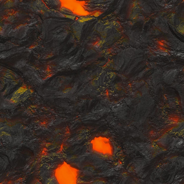 Gorąca czerwona popękana tekstura gruntu po erupcji wulkanu renderowania 3D