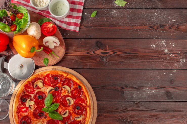 Zdjęcie gorąca domowa pizza pepperoni