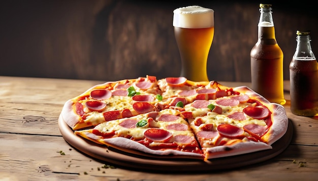 Gorąca i pikantna pizza papproni HD Photo