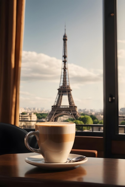gorąca kawa po południu w Paryżu