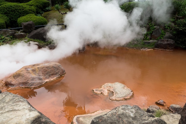 Gorące źródła Blood Hell w Beppu