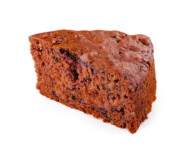 Gorący czekoladowy brownie z orzechami włoskimi na bielu