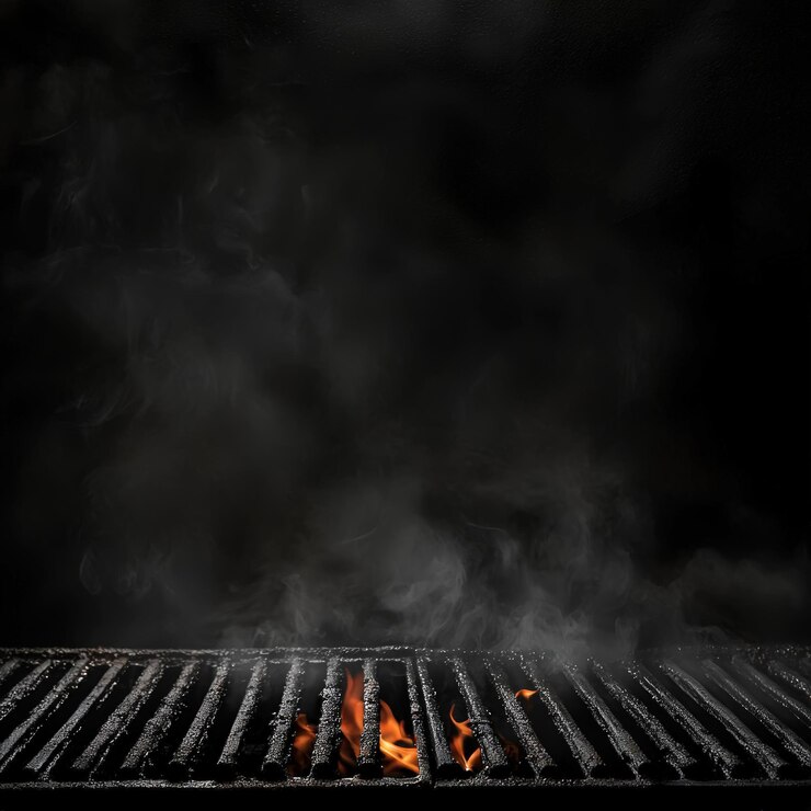 Zdjęcie gorący grill z dymem