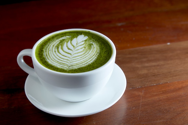 Gorący Napój Z Zielonej Herbaty Matcha Latte