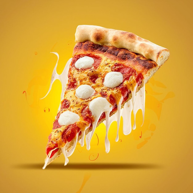 Gorący plasterek pizzy z topliwym serem