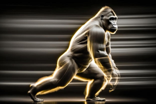 Gorilla Macro Photobardzo szybko zamykająca się generatywna sztuczna inteligencja