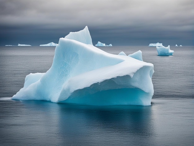 Górka lodowa w oceanie Koncepcja globalnego ocieplenia Kopiuj przestrzeń