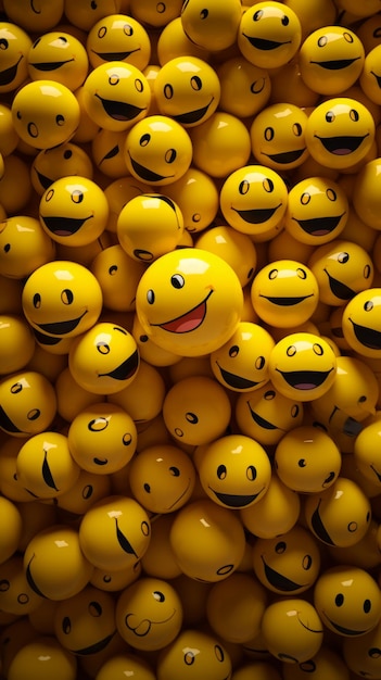 Górny widok grupy emotikonów uśmiechniętych