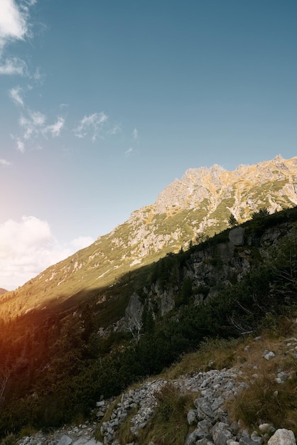 Górski krajobraz przyrody Koncepcja turystyki pieszej i trekkingu w górach