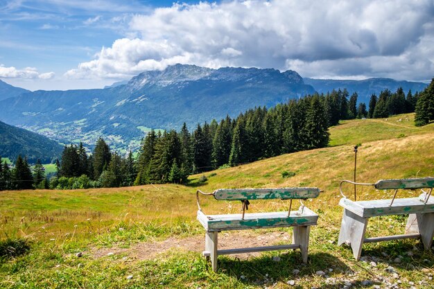 Górski krajobraz w GrandBornand Hautesavoie France