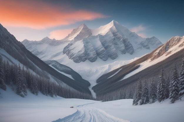 Góry i pokryte śniegiem szczyty Kaukazu