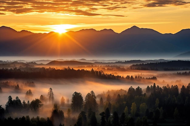 Góry pokryte chmurami.