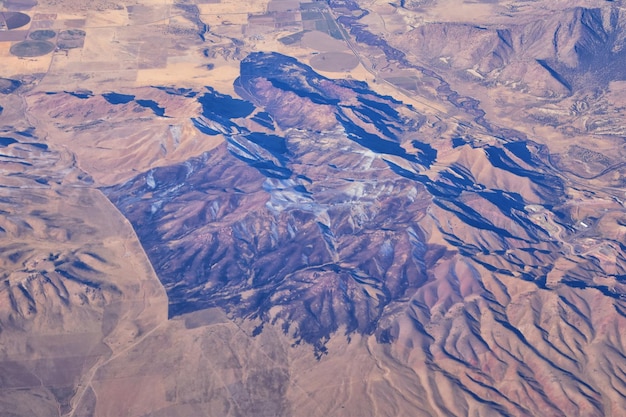 Zdjęcie góry skaliste z powietrza z samolotu południowo-zachodni kolorado i utah stany zjednoczone ameryki usa