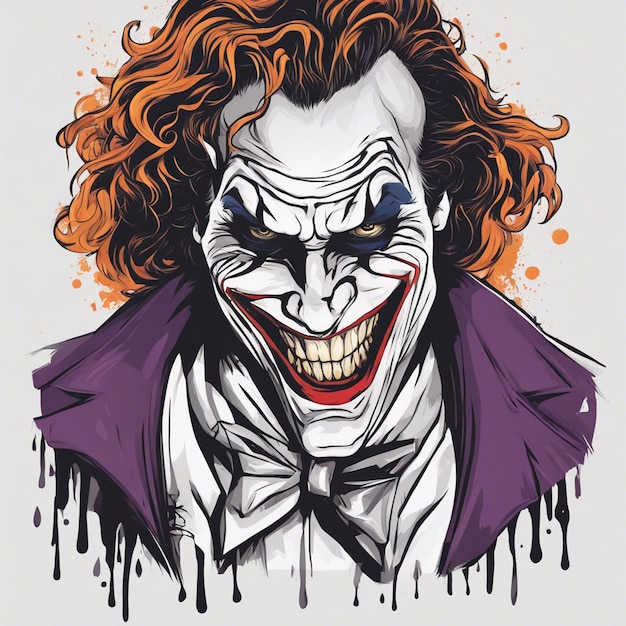 Gotowy do wydruku fajny projekt koszulki Joker