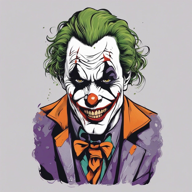 Gotowy do wydruku fajny projekt koszulki Joker