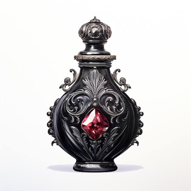 Gotycka wiktoriańska butelka perfum w stylu vintage