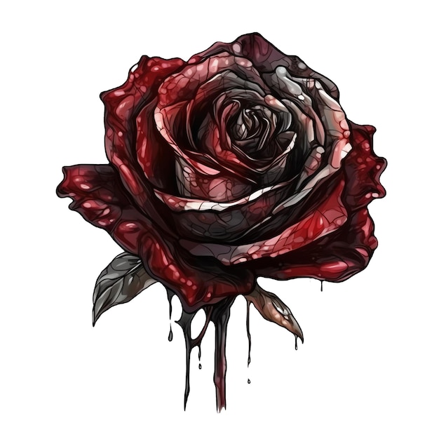 Gotyckie róże akwarela ilustracja