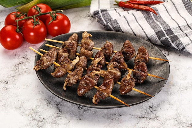 Gourmet Grilled kurczaka serca szpilka