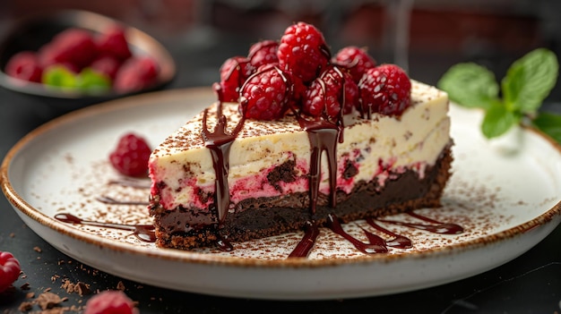Gourmet Raspberry Cheesecake z czekoladowym drizzle Dark Setting
