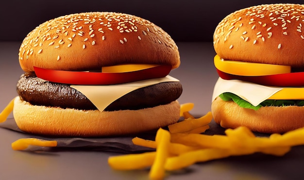 Gourmet świeży pyszny domowy hamburger grillowany gourmet hamburger kuchnia amerykańska Fast food
