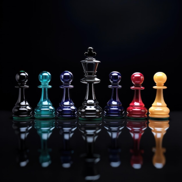 Gra szachowa reprezentująca strategię biznesową z konkurencją i wymagającą koncepcją