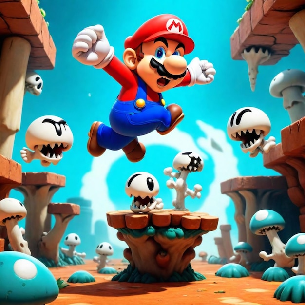 gra wideo z postacią Super Mario w środku gry