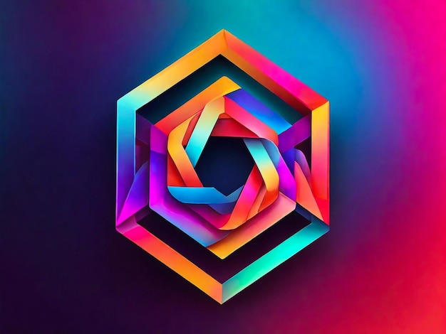 Gradient świecący kolorowy logotyp geometryczny