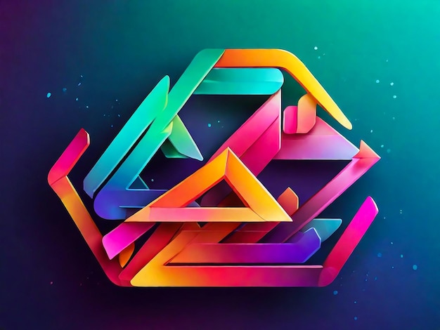 Gradient świecący kolorowy logotyp geometryczny