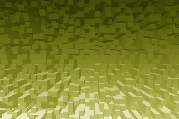 Zdjęcie gradientowe kostki 3d w kolorze oliwkowym na abstrakcyjnym tle