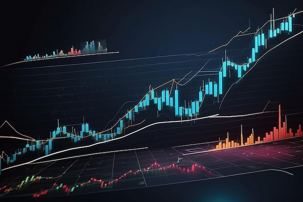 Graf handlu giełdowego lub walutowego w koncepcji graficznej
