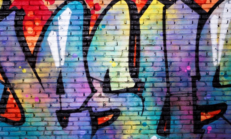 Zdjęcie graffiti ściany sztuki obraz olejny abstrakcyjne tło