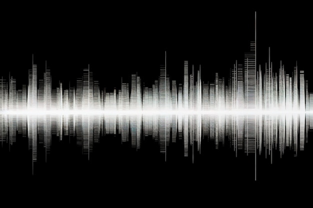 Graficzna fala dźwiękowa w czarno-białym