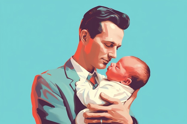 Graficzna ilustracja Dnia Ojca Koncepcja plakatu lub szablonu karty z okazji Dnia Ojca Generative Ai