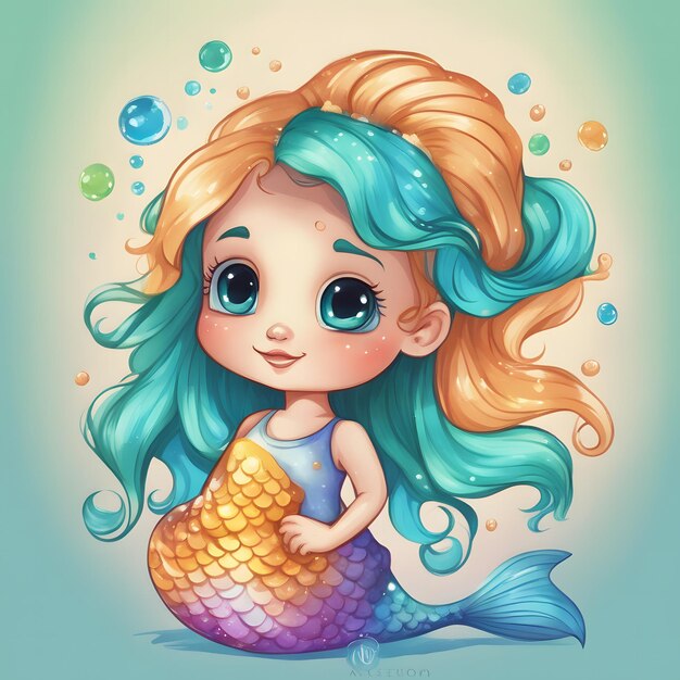 Zdjęcie graficzna wektorowa mermaid girls