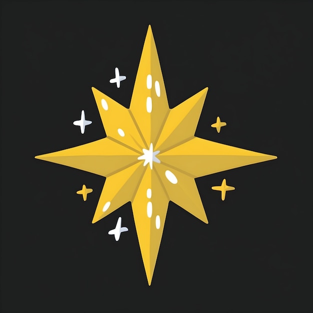 Graficzne gwiazdy Ikonka świecącej gwiazdy Ilustracja migającej gwiazdy Gwiazdiste nocne niebo Kosmiczne tło