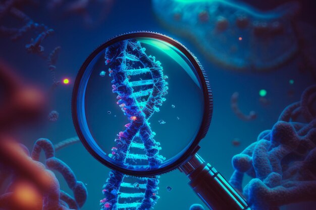 Graficzne przedstawienie helisy ludzkiego DNA w płynie ustrojowym