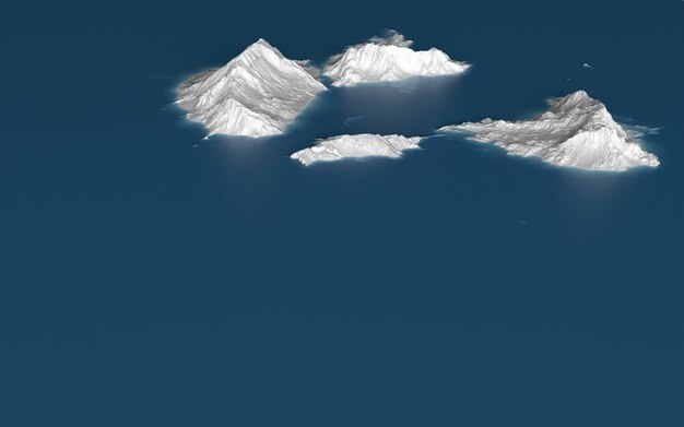 Graficzny krajobraz, luźne przedstawienie wysp na oceanie