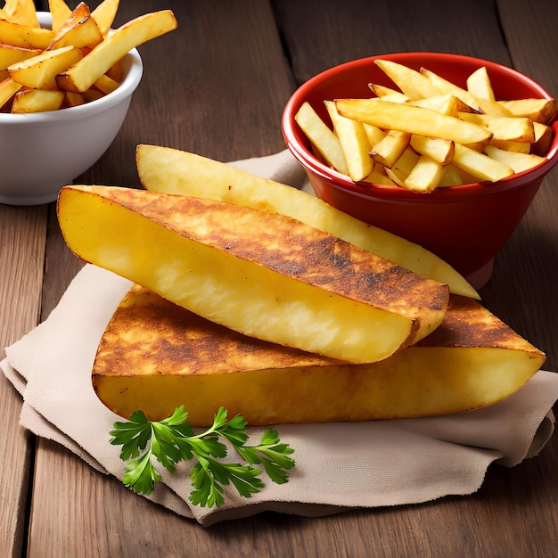 Grafika generatywna Cut Potato Wedge French Fries autorstwa AI