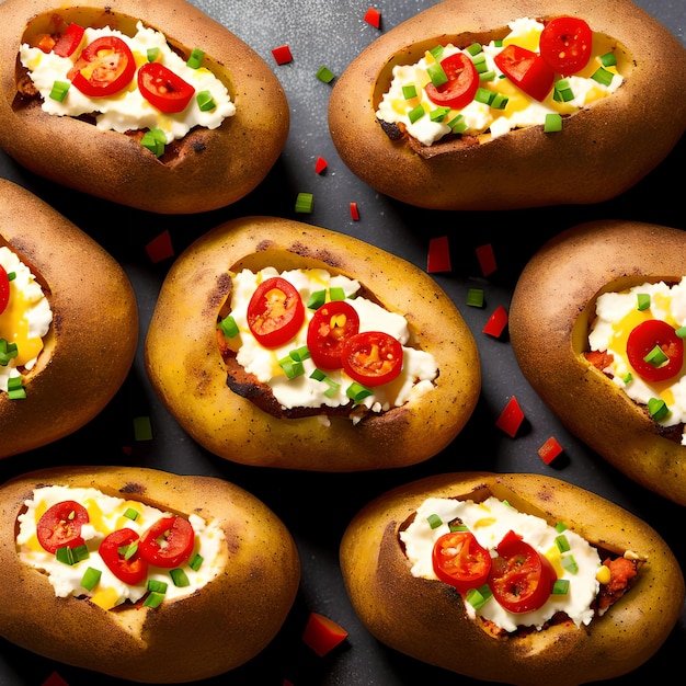 Grafika generatywna Loaded Baked Potatoes autorstwa AI