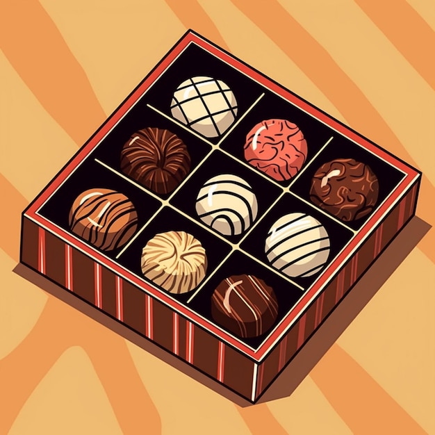Grafika wektorowa luksusowe pudełko czekoladek